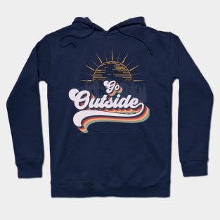 Go outside camping adventure, cute retro typography Hoodie